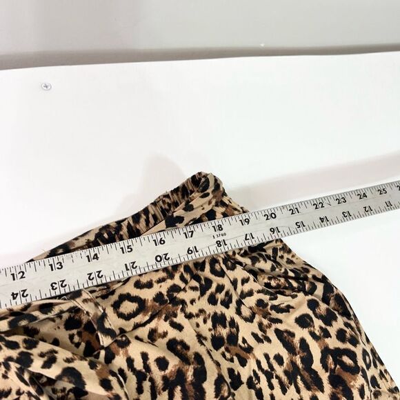 Torrid Trousers Women's 3X Black & Brown Leopard Tie Front Stretch Tapered Legs - Picture 6 of 12